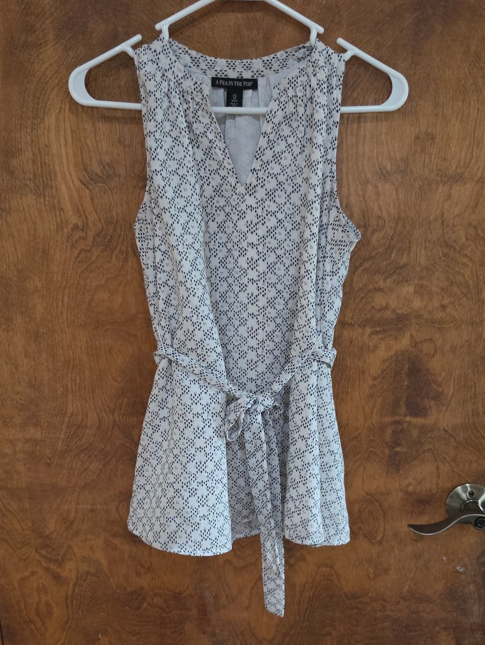A Pea in the Pod Black and White Printed Maternity Top